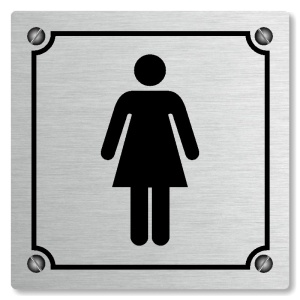 WC ženy, 100x100mm, stříbrná, Kansas